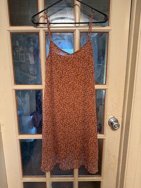 Y2K Mudd Rust Floral Mini Slip Dress